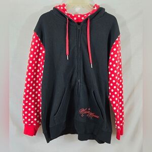 Disney Parks Minnie Mouse Full Zip Hoodie With Ears Size 1X